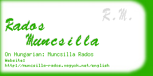 rados muncsilla business card